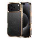 For iPhone 17 Pro Denior Oil Wax Leather Electroplating Phone Case(Blue) - 1