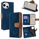 For Sharp Aquos R10 5G Color Stitching Skin Feel Leather RFID Blocking Phone Case(Blue) - 1