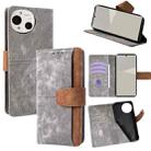 For Sharp Aquos R10 5G Color Stitching Skin Feel Leather RFID Blocking Phone Case(Grey) - 1