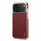 For iPhone 17 Pro Denior Cowhide Leather Plating Phone Case(Red) - 2