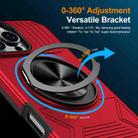 For iPhone 16 Pro Max Alloy Rotating Holder MagSafe Shockproof Phone Case(Red) - 2