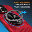 For iPhone 14 Pro Max Alloy Rotating Holder MagSafe Shockproof Phone Case(Red) - 2