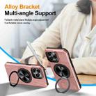 For iPhone 14 Pro Max Alloy Rotating Holder MagSafe Shockproof Phone Case(Rose Gold) - 3