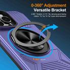For iPhone 14 Pro Max Alloy Rotating Holder MagSafe Shockproof Phone Case(Violet) - 2