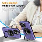 For iPhone 14 Pro Max Alloy Rotating Holder MagSafe Shockproof Phone Case(Violet) - 3