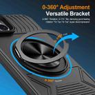 For iPhone 15 Alloy Rotating Holder MagSafe Shockproof Phone Case(Black) - 2