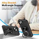 For iPhone 15 Alloy Rotating Holder MagSafe Shockproof Phone Case(Black) - 3