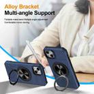 For iPhone 15 Alloy Rotating Holder MagSafe Shockproof Phone Case(Blue) - 3