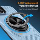 For iPhone 15 Alloy Rotating Holder MagSafe Shockproof Phone Case(Sky Blue) - 2