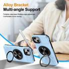 For iPhone 15 Alloy Rotating Holder MagSafe Shockproof Phone Case(Sky Blue) - 3