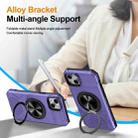For iPhone 15 Alloy Rotating Holder MagSafe Shockproof Phone Case(Violet) - 3