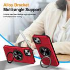 For iPhone 15 Plus Alloy Rotating Holder MagSafe Shockproof Phone Case(Red) - 3