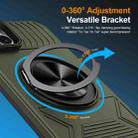 For iPhone 15 Plus Alloy Rotating Holder MagSafe Shockproof Phone Case(Army Green) - 2