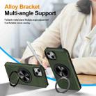 For iPhone 15 Plus Alloy Rotating Holder MagSafe Shockproof Phone Case(Army Green) - 3