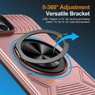 For iPhone 15 Plus Alloy Rotating Holder MagSafe Shockproof Phone Case(Rose Gold) - 2