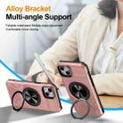 For iPhone 15 Plus Alloy Rotating Holder MagSafe Shockproof Phone Case(Rose Gold) - 3