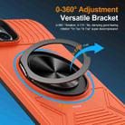 For iPhone 15 Plus Alloy Rotating Holder MagSafe Shockproof Phone Case(Orange) - 2