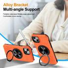 For iPhone 15 Plus Alloy Rotating Holder MagSafe Shockproof Phone Case(Orange) - 3