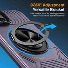 For iPhone 15 Plus Alloy Rotating Holder MagSafe Shockproof Phone Case(Dark Purple) - 2
