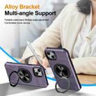 For iPhone 15 Plus Alloy Rotating Holder MagSafe Shockproof Phone Case(Dark Purple) - 3