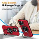 For iPhone 15 Pro Alloy Rotating Holder MagSafe Shockproof Phone Case(Red) - 3
