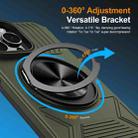For iPhone 15 Pro Alloy Rotating Holder MagSafe Shockproof Phone Case(Army Green) - 2