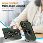 For iPhone 15 Pro Alloy Rotating Holder MagSafe Shockproof Phone Case(Army Green) - 3