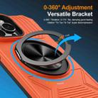For iPhone 15 Pro Alloy Rotating Holder MagSafe Shockproof Phone Case(Orange) - 2