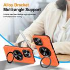 For iPhone 15 Pro Alloy Rotating Holder MagSafe Shockproof Phone Case(Orange) - 3