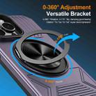 For iPhone 15 Pro Alloy Rotating Holder MagSafe Shockproof Phone Case(Dark Purple) - 2
