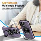 For iPhone 15 Pro Alloy Rotating Holder MagSafe Shockproof Phone Case(Dark Purple) - 3