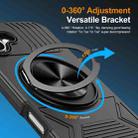 For iPhone 16 Alloy Rotating Holder MagSafe Shockproof Phone Case(Black) - 2