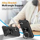 For iPhone 16 Alloy Rotating Holder MagSafe Shockproof Phone Case(Black) - 3