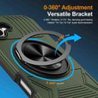 For iPhone 16 Alloy Rotating Holder MagSafe Shockproof Phone Case(Army Green) - 2