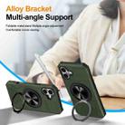 For iPhone 16 Alloy Rotating Holder MagSafe Shockproof Phone Case(Army Green) - 3