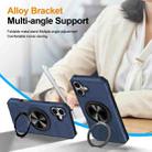 For iPhone 16 Alloy Rotating Holder MagSafe Shockproof Phone Case(Blue) - 3