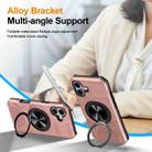 For iPhone 16 Alloy Rotating Holder MagSafe Shockproof Phone Case(Rose Gold) - 3
