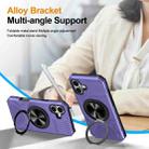 For iPhone 16 Alloy Rotating Holder MagSafe Shockproof Phone Case(Violet) - 3