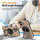 For iPhone 16 Alloy Rotating Holder MagSafe Shockproof Phone Case(Gold) - 3