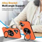 For iPhone 16 Alloy Rotating Holder MagSafe Shockproof Phone Case(Orange) - 3