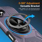 For iPhone 16 Alloy Rotating Holder MagSafe Shockproof Phone Case(Dark Purple) - 2