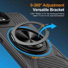 For iPhone 16e Alloy Rotating Holder MagSafe Shockproof Phone Case(Black) - 2