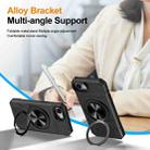For iPhone 16e Alloy Rotating Holder MagSafe Shockproof Phone Case(Black) - 3