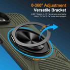 For iPhone 16e Alloy Rotating Holder MagSafe Shockproof Phone Case(Army Green) - 2