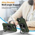 For iPhone 16e Alloy Rotating Holder MagSafe Shockproof Phone Case(Army Green) - 3