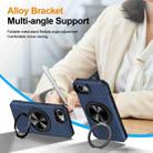 For iPhone 16e Alloy Rotating Holder MagSafe Shockproof Phone Case(Blue) - 3