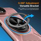 For iPhone 16e Alloy Rotating Holder MagSafe Shockproof Phone Case(Rose Gold) - 2