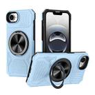 For iPhone 16e Alloy Rotating Holder MagSafe Shockproof Phone Case(Sky Blue) - 1