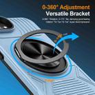 For iPhone 16e Alloy Rotating Holder MagSafe Shockproof Phone Case(Sky Blue) - 2