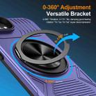 For iPhone 16e Alloy Rotating Holder MagSafe Shockproof Phone Case(Violet) - 2